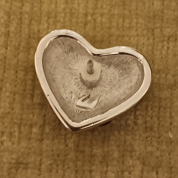 Swarovski Crystal Patriotic American Flag Puffy Heart Brooch - Picture 2 of 7